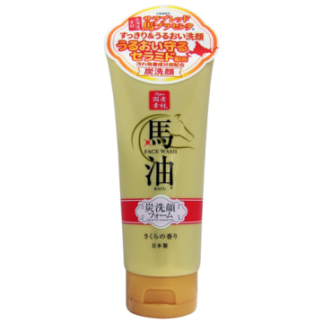 馬油&炭洗顔フォーム / 130g / さくらの香り / リシャン