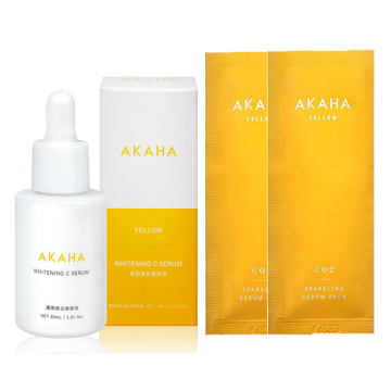 薬用ホワイトニングCセラム&濃密炭酸パック2包セット / 30mL、10g×2包 / AKAHA (アカハ)