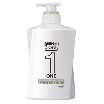 ONE オールインワン全身洗浄料 爽やかなハーバルグリーンの香り / 本体 / 480ml / 爽やかなハーバルグリーンの香り / メンズビオレ / MEN's Biore