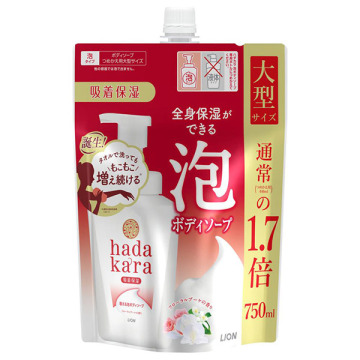 hadakaraボディソープ 泡で出てくるタイプ フローラルブーケの香り / 詰替え大型サイズ / 750ml / フローラルブーケ / ハダカラ / hadakara
