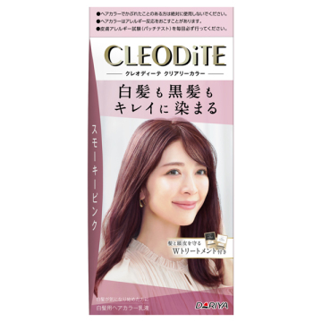 クリアリーカラー (白髪用) / スモーキーピンク / 1剤72g、2剤72mL、プレトリートメント20mL、アフタートリートメント20g / クレオディーテ