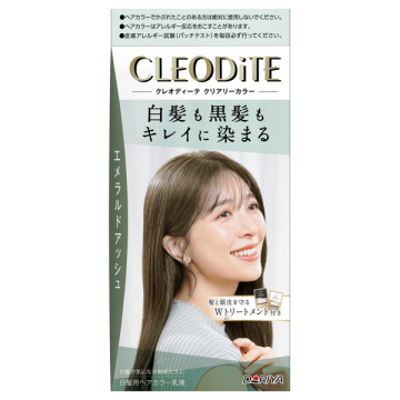 クリアリーカラー (白髪用) / エメラルドアッシュ / 1剤72g、2剤72mL、プレトリートメント20mL、アフタートリートメント20g / クレオディーテ