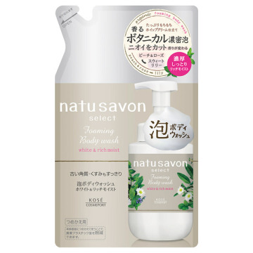 ホワイト 泡ボディウォッシュ リッチモイスト / 詰替え / 350ml / スウィートリリーの香り / natu savon select(ナチュサボン セレクト)
