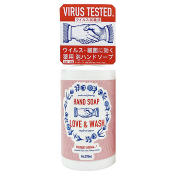 LOVE&WASH / 本体 / 270ml / 花束の香り / ペリカン石鹸 / MAMA CHAPO