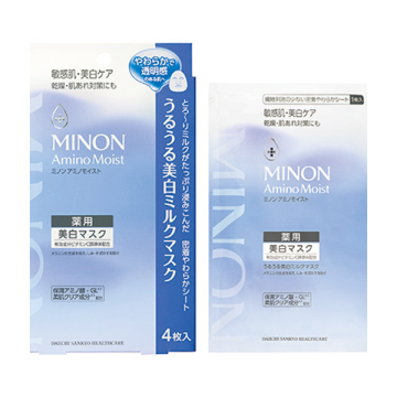 アミノモイスト 薬用うるうる美白ミルクマスク / 本体 / 20mL×4枚 / 無香料 / ミノン / MINON