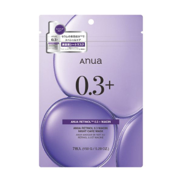 レチノール0.3ナイアシンナイトケアマスク / 7枚入り / Anua