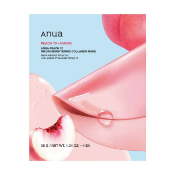 桃70ナイアシンコラーゲンマスク / 4枚入り / Anua
