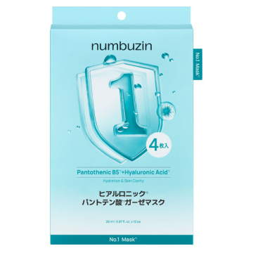 1番 ヒアルロニックパントテン酸ガーゼマスク / 本体 / 4枚 / numbuzin