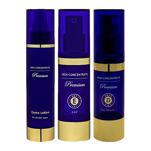 プレミアム オスモローション 150ml とプレミアム EGF 30ml とプレミアム DMAE アイセラム 15ml のセット / ハイコンセントレート ／ HIGH CONCENTRATE