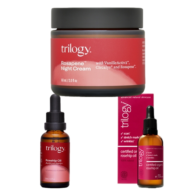 ローズヒップ オイル 45ml BIGサイズ とロザピン プラス 30ml とロザピン ナイトクリーム 60ml/2fl.oz のセット / トリロジー ／ Trilogy