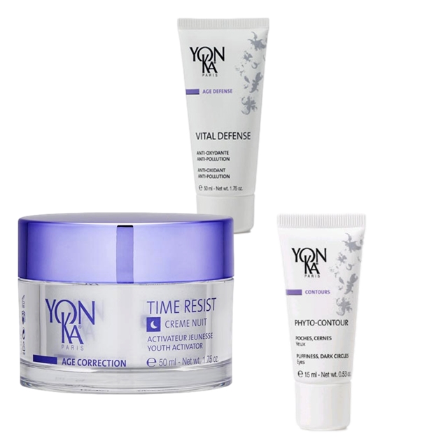 フィト コントゥール 15ml とフィト ディフェンス 50ml とエイジコレクション タイムレジスト ナイトクリーム 50ml のセット / ヨンカ ／ Yon Ka