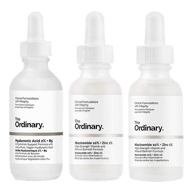 ヒアルロン酸2%+ビタミンB5 60ml とナイアシンアミド 10% + 亜鉛 1% 60ml とナイアシンアミド 10% + 亜鉛 1% 30ml のセット / ジ・オーディナリー ／ The Ordinary