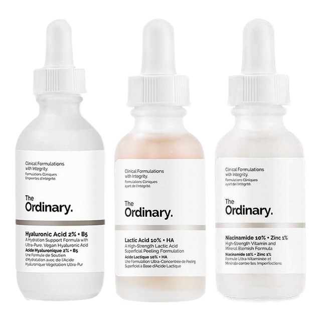 ヒアルロン酸2%+ビタミンB5 60ml と乳酸10％+ヒアルロン酸 30ml とナイアシンアミド 10% + 亜鉛 1% 60ml のセット / ジ・オーディナリー ／ The Ordinary