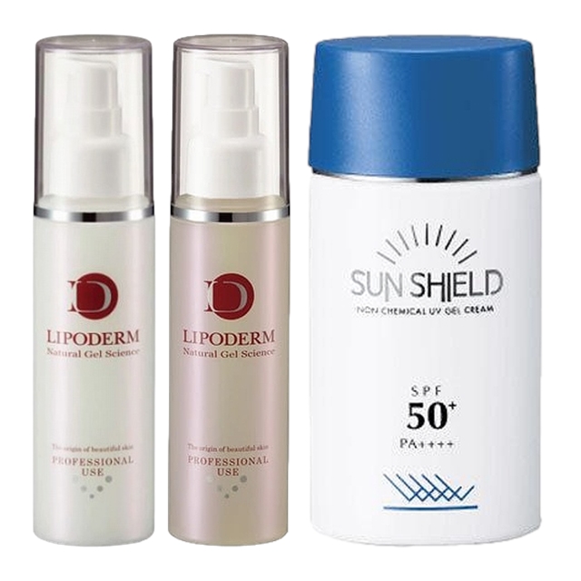 スーパーエッセンス２種/ 〈CE〉 100ml+ ビタミンC誘導体〈VC〉 100ml+ サンシールドゲル 55ml SPF50 PA++++のセット / ラシンシア ／ LA SINCIA