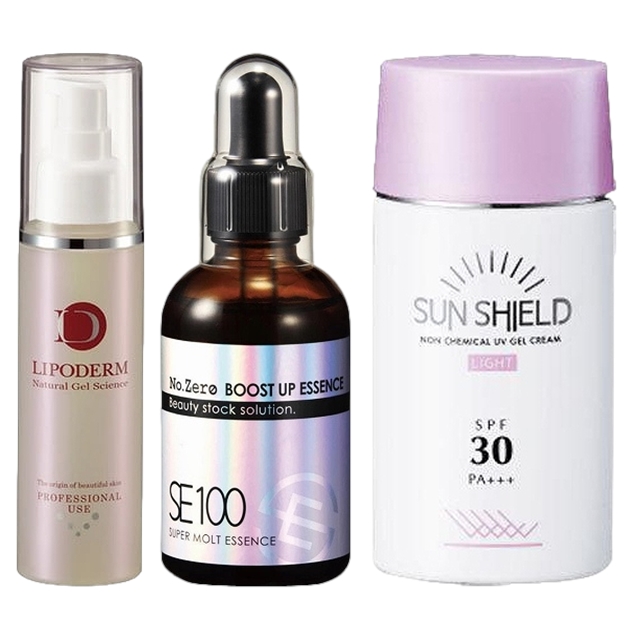 スーパーエッセンス 2種 /ビタミンC誘導体〈VC〉 100ml + No.ZERO 60ml とサンシールドゲル SPF30のセット / ラシンシア ／ LA SINCIA